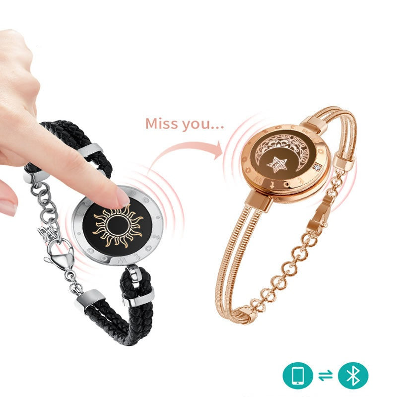 Bracelet connecté vibrant couple détection intelligente Soleil-Lune