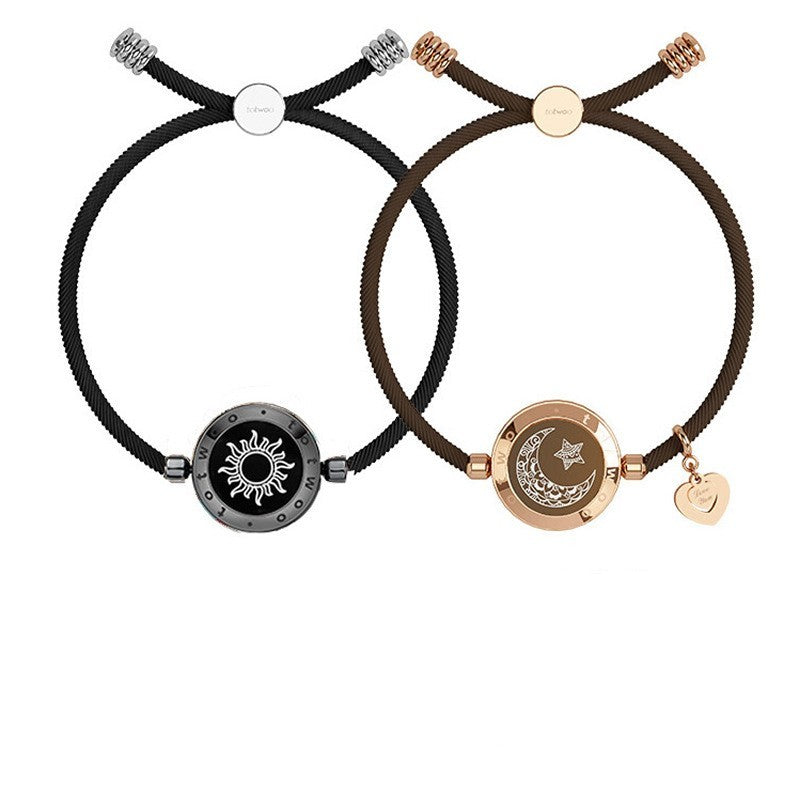 Bracelet connecté vibrant couple détection intelligente Soleil-Lune