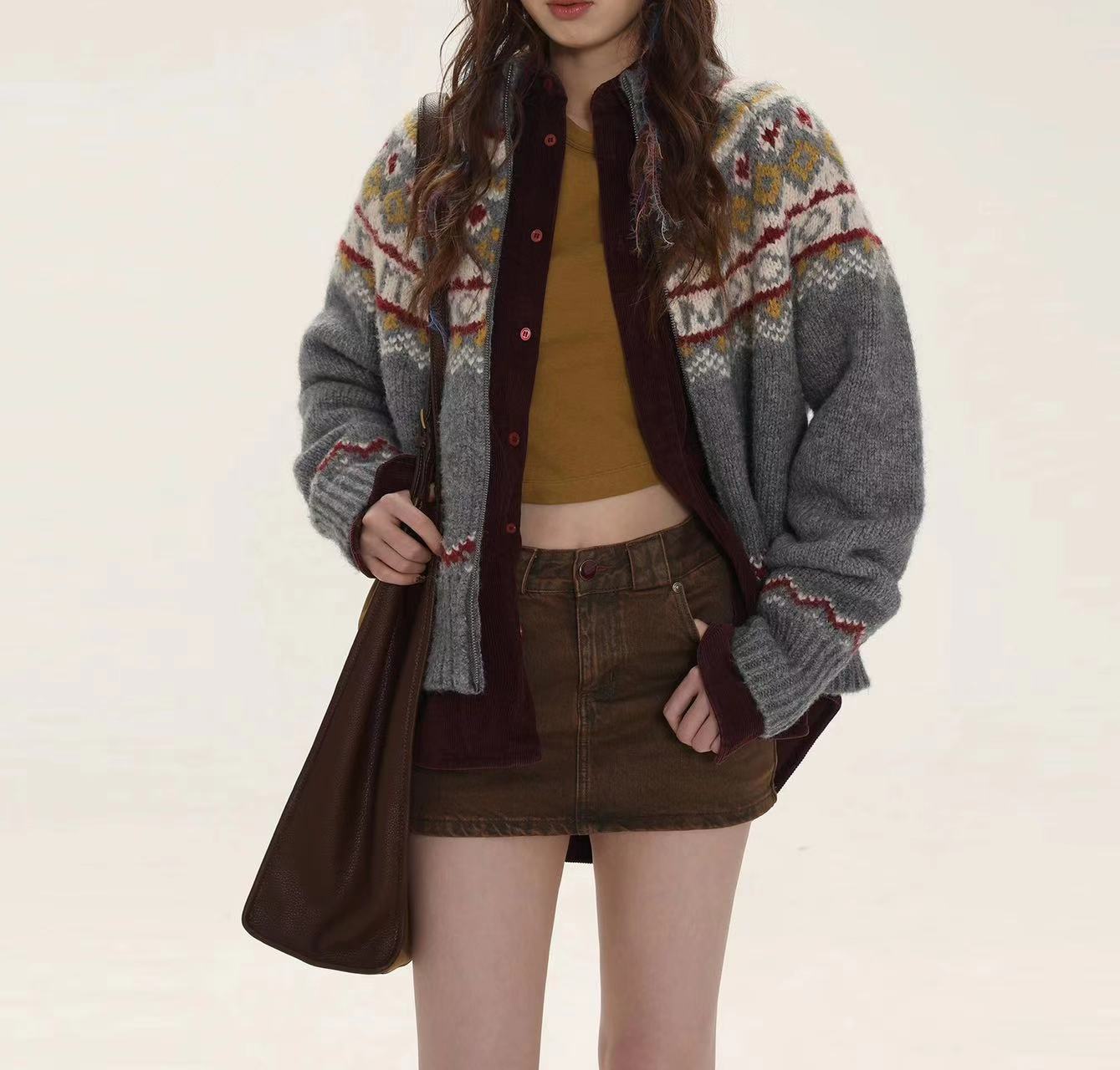 Pull Vintage à col roulé pour femme