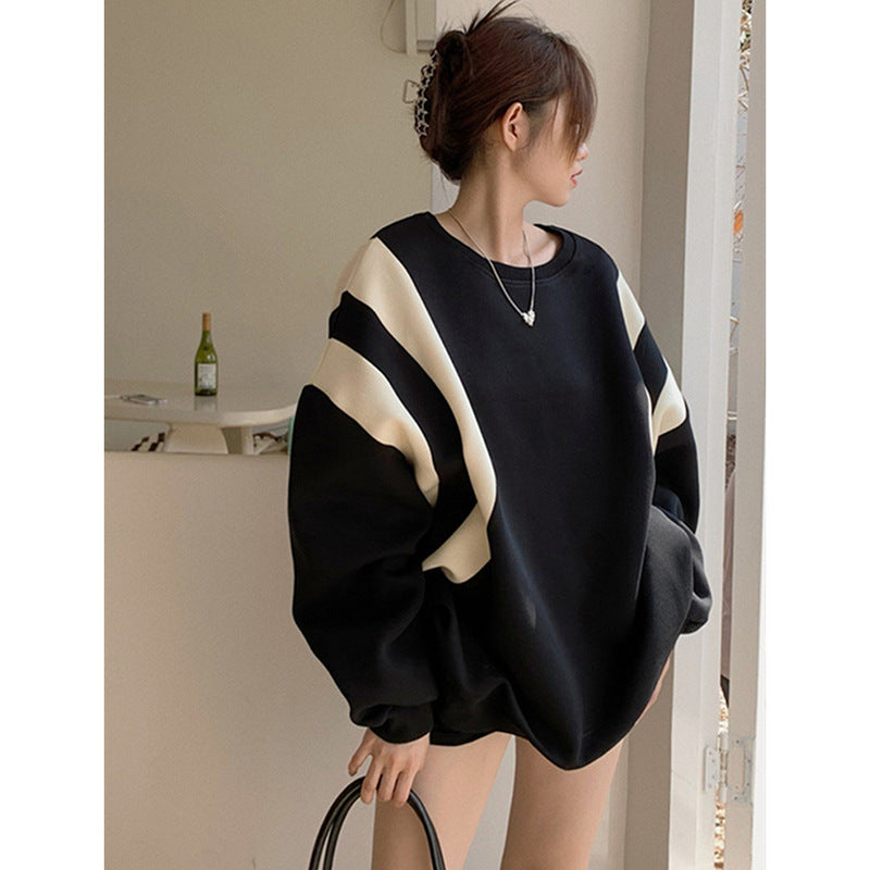 Pull femme à contraste de couleurs