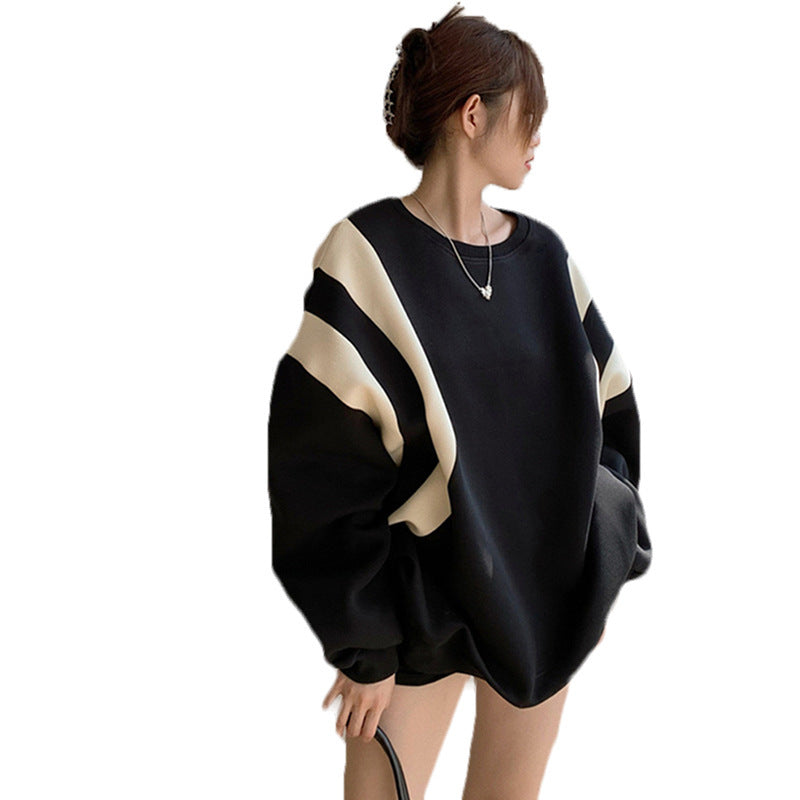 Pull femme à contraste de couleurs