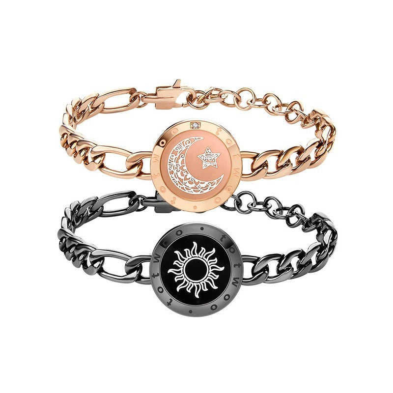 Bracelet connecté vibrant couple détection intelligente Soleil-Lune