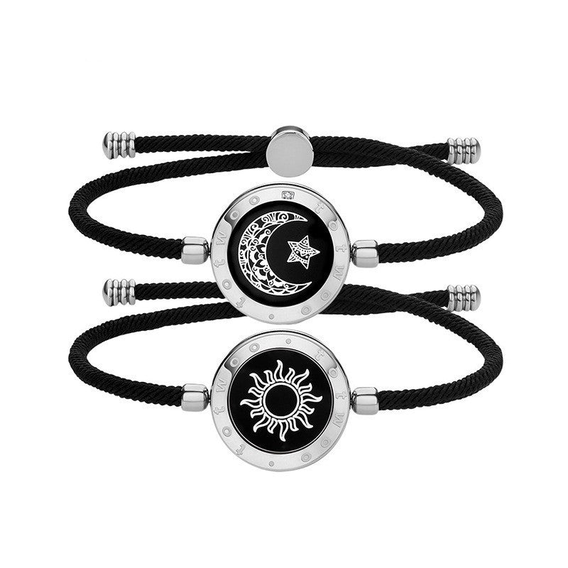 Bracelet connecté vibrant couple détection intelligente Soleil-Lune