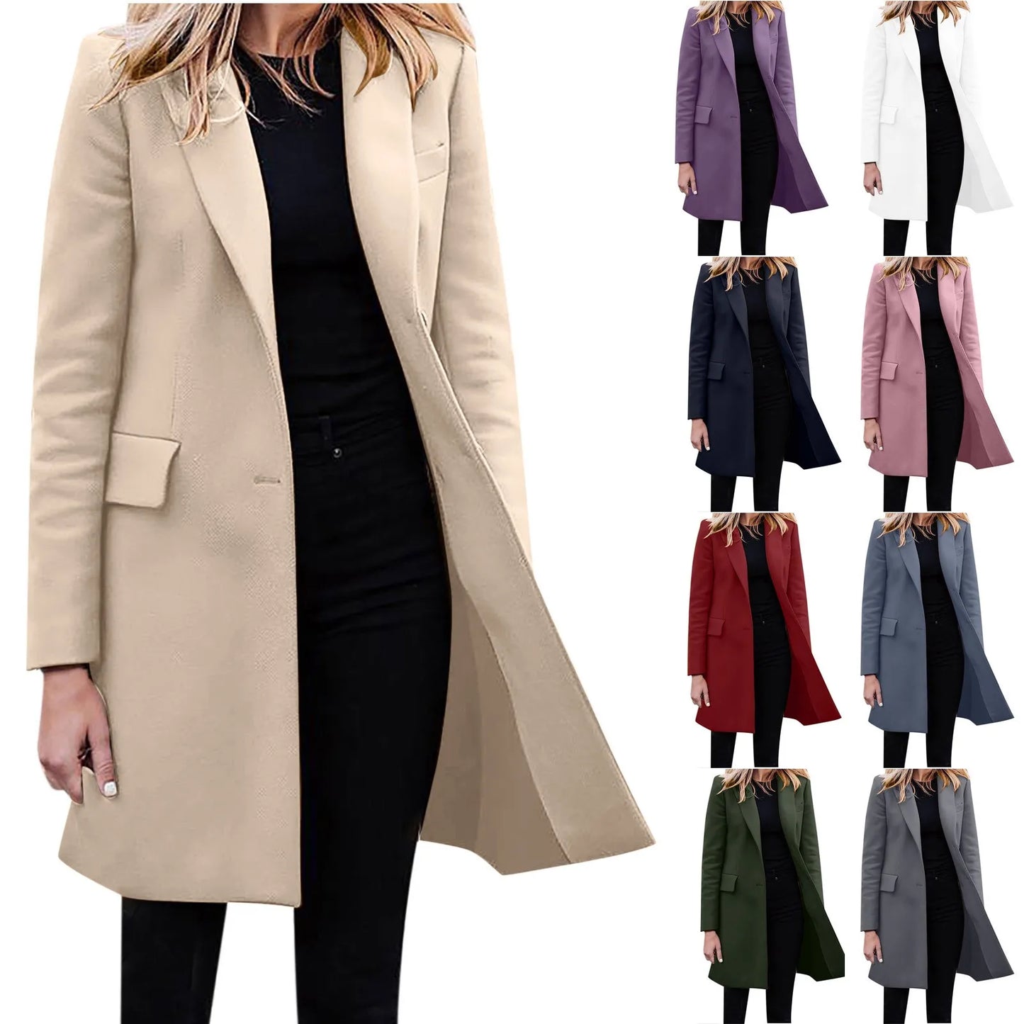 Cardigan Manteau Long à Simple Boutonnage Femme Automne-Hiver 2024