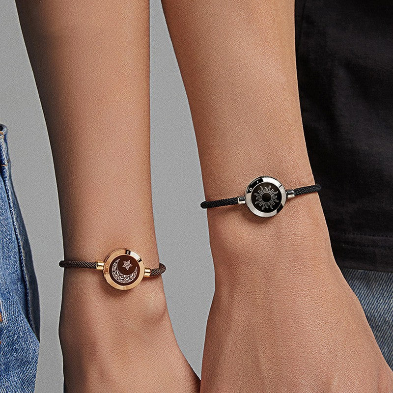 Bracelet connecté vibrant couple détection intelligente Soleil-Lune