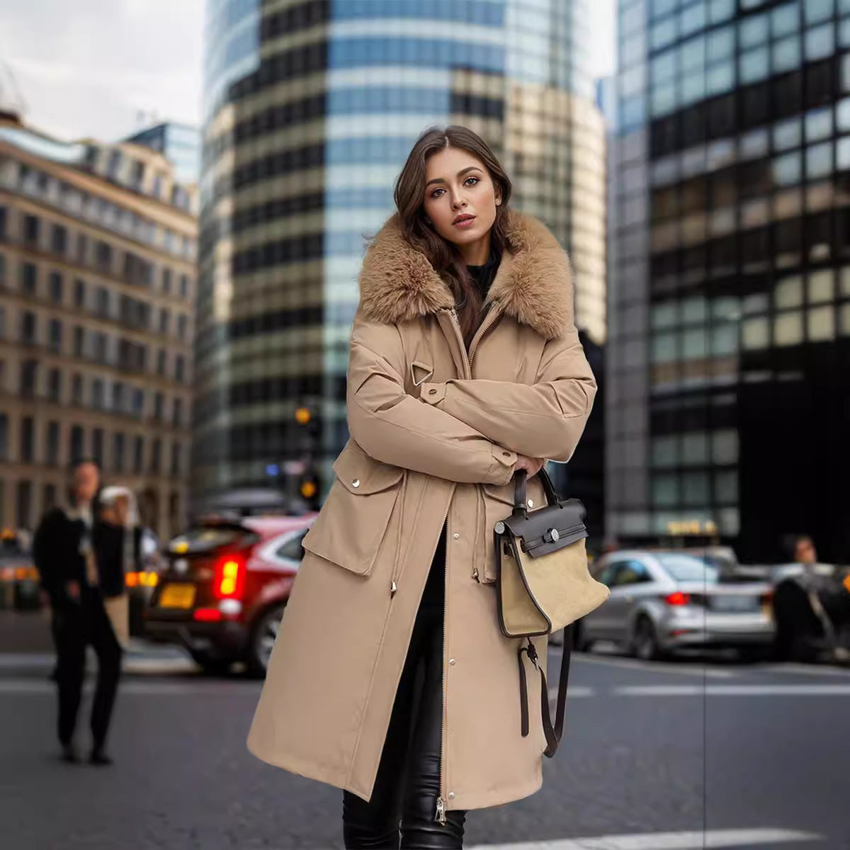 Parka Femme Manteau Long en Coton Veste Trench Coat