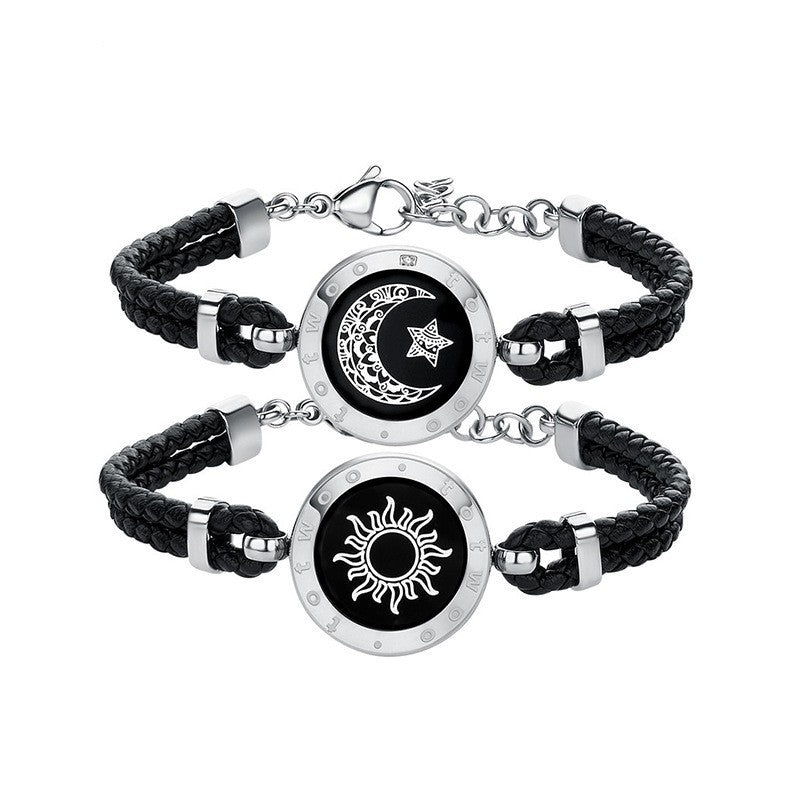 Bracelet connecté vibrant couple détection intelligente Soleil-Lune