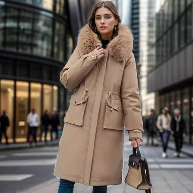 Parka Femme Manteau Long en Coton Veste Trench Coat