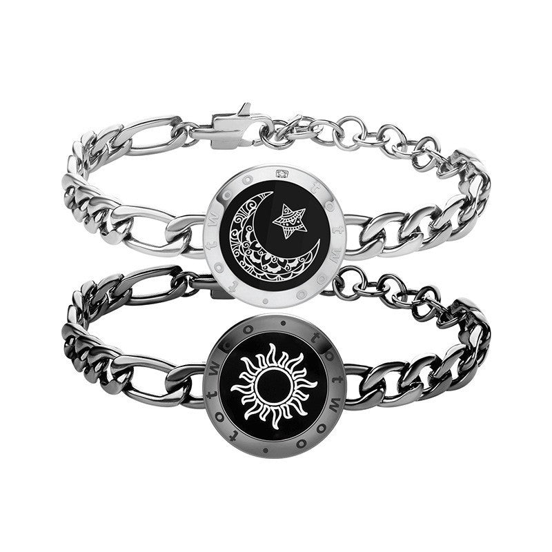 Bracelet connecté vibrant couple détection intelligente Soleil-Lune