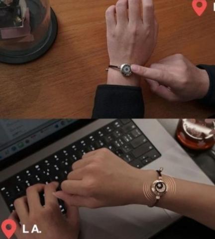 Bracelet connecté vibrant couple détection intelligente Soleil-Lune