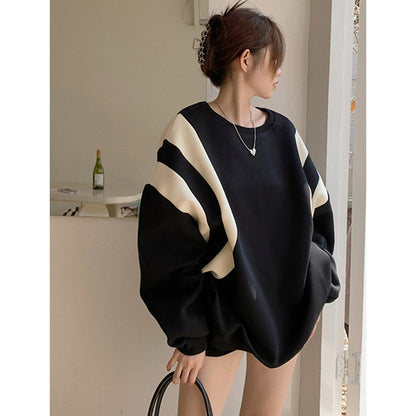 Pull femme à contraste de couleurs