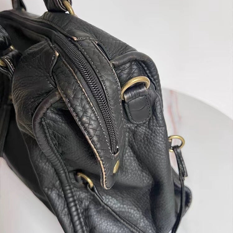 Sac messager à bandoulière style motard rétro de style français