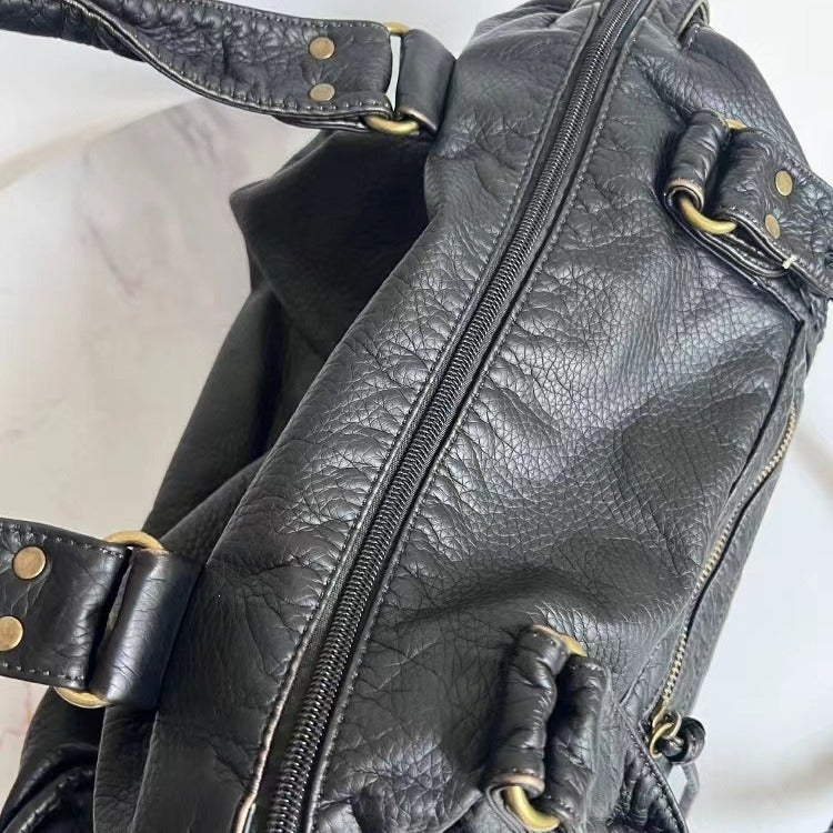 Sac messager à bandoulière style motard rétro de style français