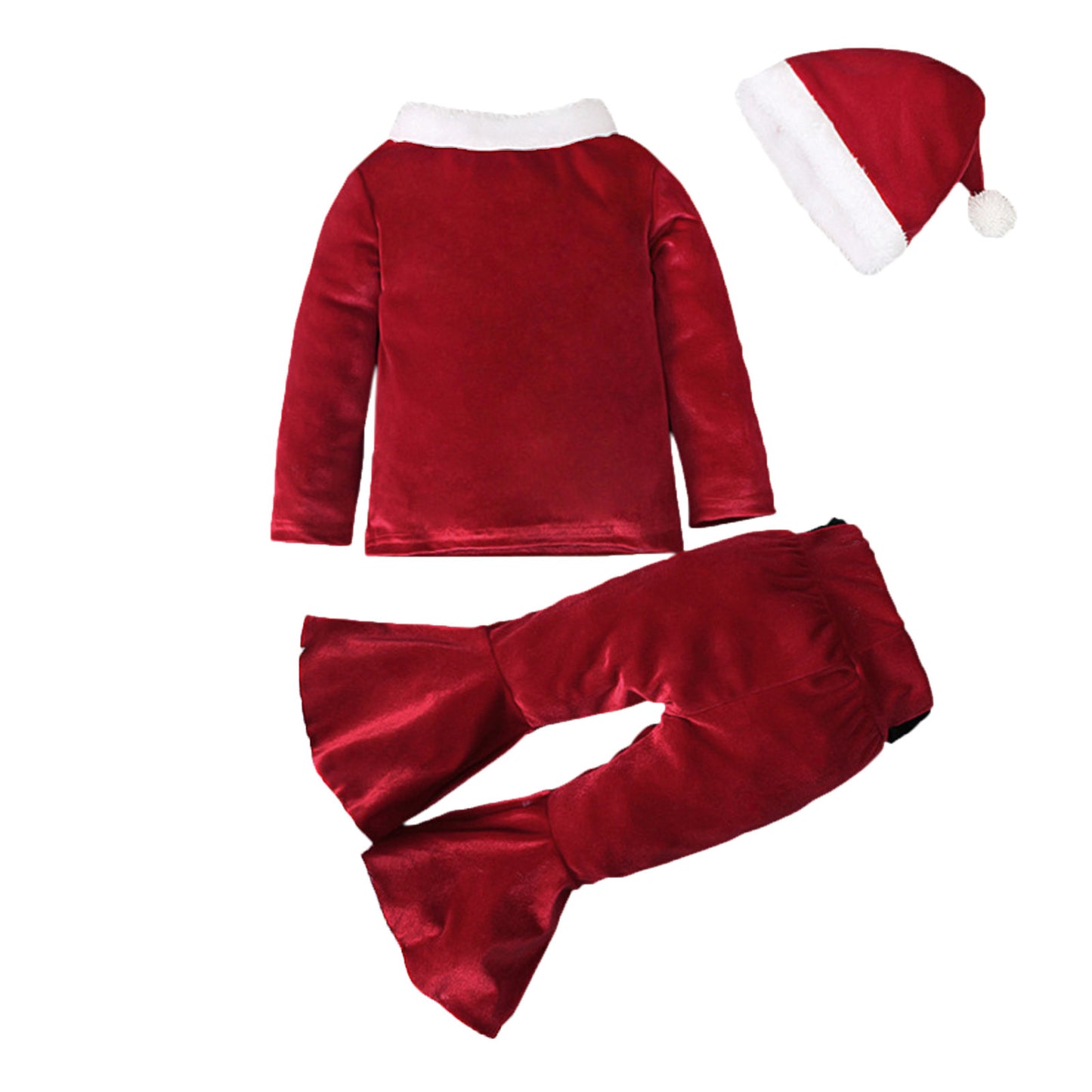 Ensemble 3 Pièces de Noël pour Enfants avec Chemise et Chapeau