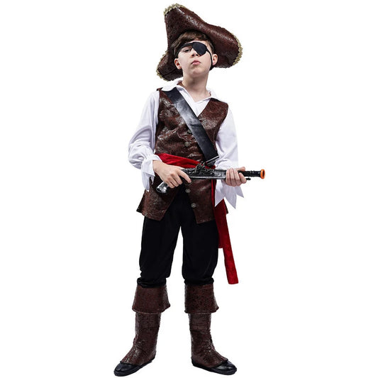 Costume de pirate capitaine pour garçons, Halloween et fêtes