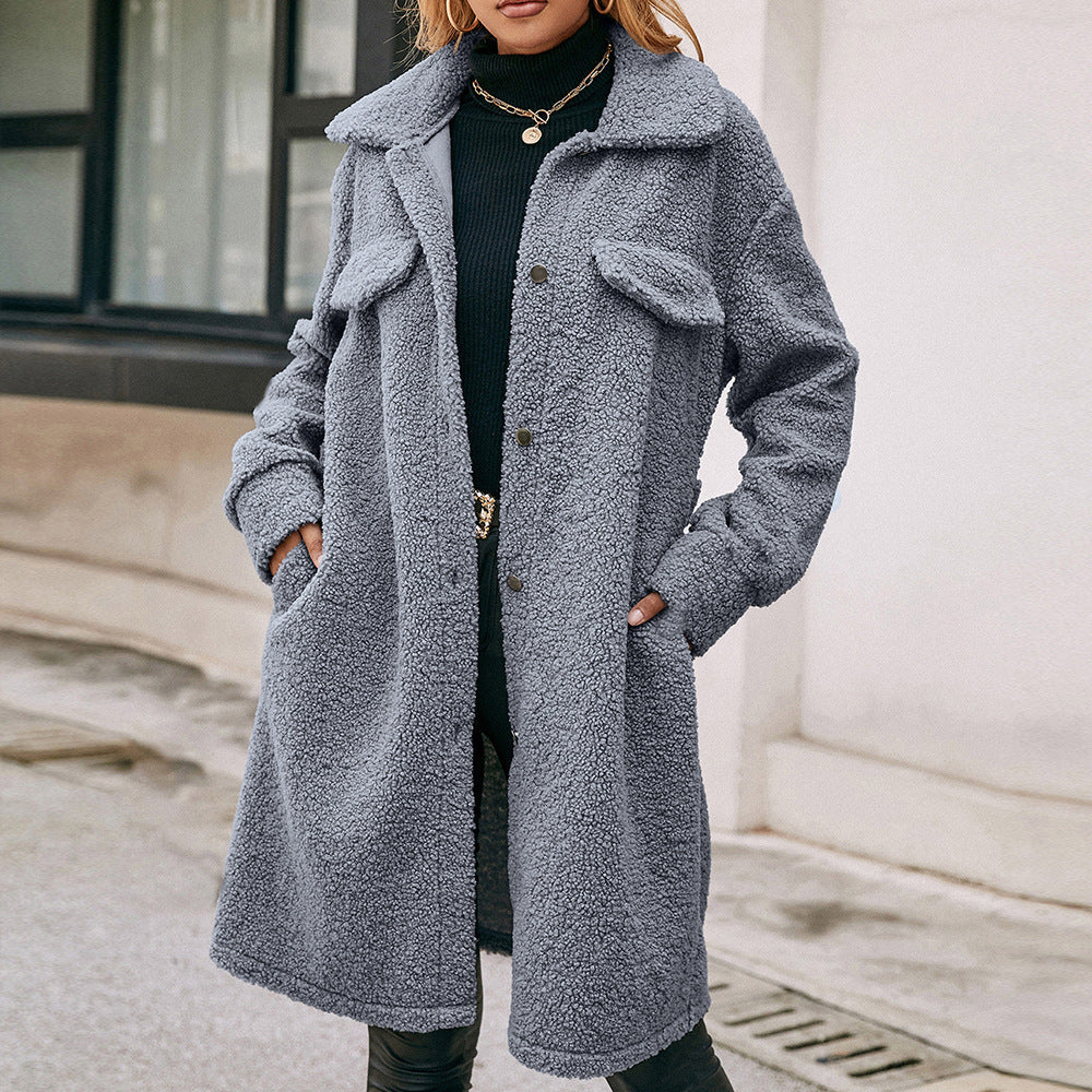 "Trench-Coat en Peluche Élégant – Style Intemporel et Confort Inégalé