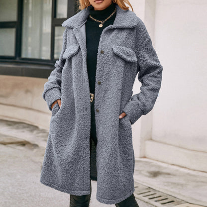 "Trench-Coat en Peluche Élégant – Style Intemporel et Confort Inégalé