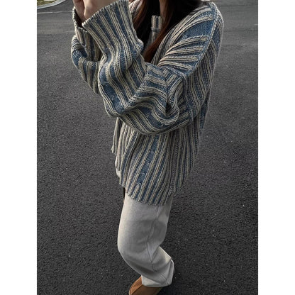 Pull Vintage à Rayures Élégantes - Style et Confort Réunis pour les Femmes Modernes