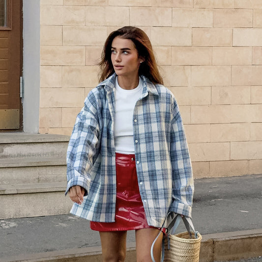 Chemise Décontractée à Carreaux Bleus - Un Incontournable Intemporel