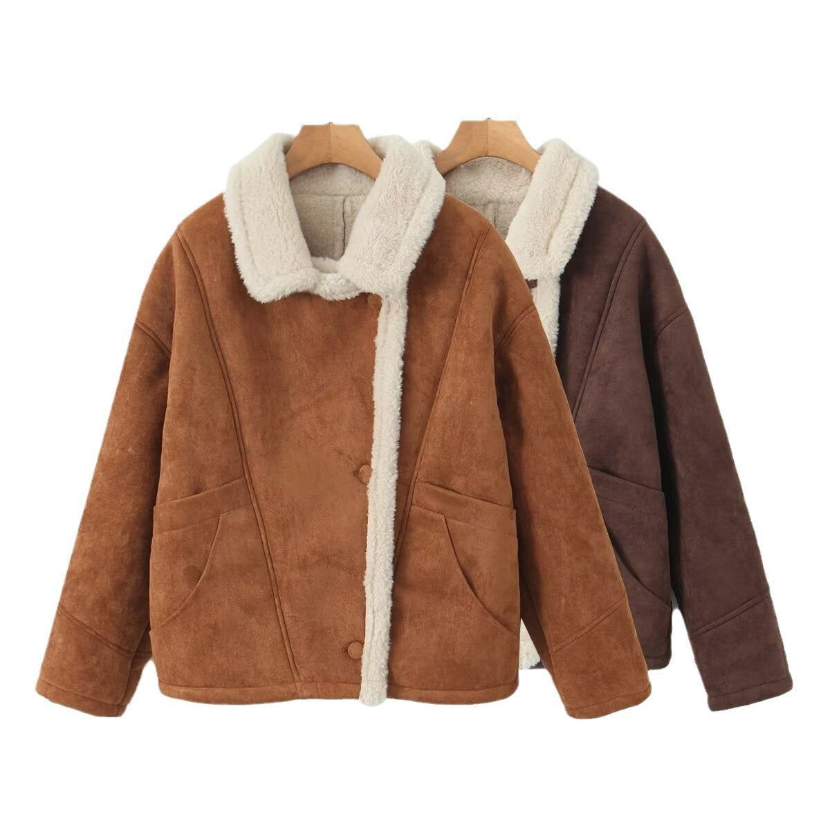 Manteau Oversize Vintage en Laine d'Agneau pour Femme - Élégance et Chaleur